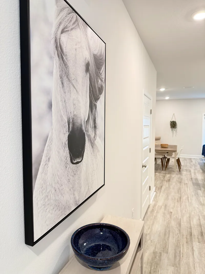 Entryway of the Ellie's Cove furnished townhome with luxury vinyl plank flooring